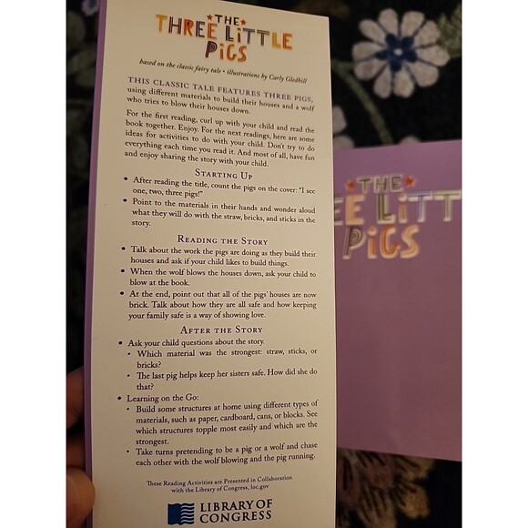 Library of Congress Three Little Pigs Bedtime Classics Carly Gledhill 2020 Book - Picture 4 of 8